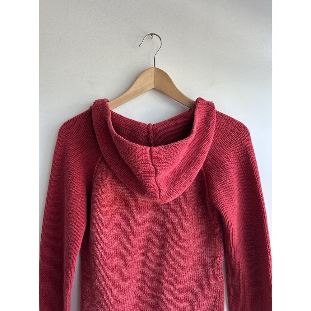Vintage Y2K Arizona Red Knit Hooded Sweater Cotton Size M - Picture 8 of 10
